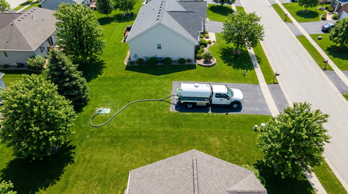Septic service completed with yard fully restored in Lakeland